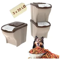 GarPet 3x Hundefutter Aufbewahrung Futtertonne Katze Futtertonne Hund Tierfutterbehälter
