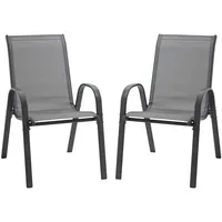 Outsunny Gartenstuhl - 70Lx54Wx90Hcm - Grau 70 x 54