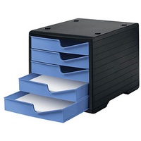 Styro Schubladenbox styroswingbox cornflower 275-8430.621, DIN A4 mit 5