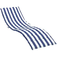 VidaXL Sonnenliegen-Auflage Blau&Weiß Gestreift Oxford-Gewebe