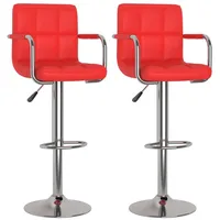 VidaXL Barhocker 2 Stk. Rot Kunstleder