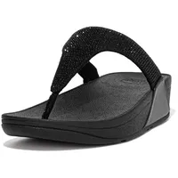 FitFlop Lulu Chrystal Embellished Toe-Post Sandals All Black 39