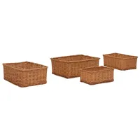 VidaXL 4-tlg. Korb-Set Ineinander Schachtelbar Braun Weidengeflecht