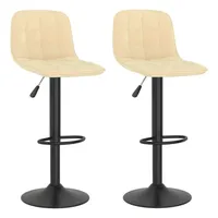 VidaXL Barhocker 2 Stk. Creme Samt