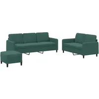 VidaXL 3-tlg. Sofagarnitur Dunkelgrün Samt