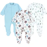 TupTam Baby Jungen Schlafstrampler Langarm Strampler Schlafanzug mit Fuß