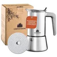 Groenenberg Espressokocher 0,2 l 4 Tassen Schwarz/Silber