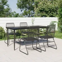 VidaXL 5-tlg. Garten-Essgruppe Schwarz PVC Rattan