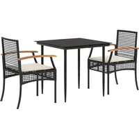 VidaXL Garten-Essgruppe 5-tlg. Schwarz