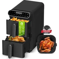 TURBO TRONIC TurboTronic Heißluftfritteuse XXL - 11L Doppelkammer AirFryer