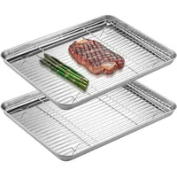 Navaris Edelstahl Backblech Set - Backblech mit Deckel -