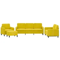 VidaXL 4-tlg. Sofagarnitur Gelb Samt