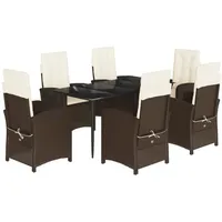 VidaXL Garten-Essgruppe 7-tlg. Braun