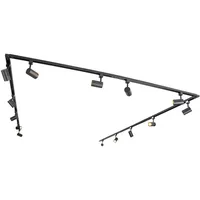 QAZQA - Modernes 1-Phasen-Schienensystem mit 14 Spots schwarz -