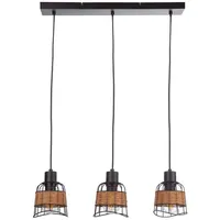 Nowa Hängeleuchte Pendellampe Käfig-Design Rattan 3-Flammig Esszimmerleuchte, Länge x