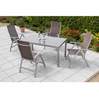 Merxx Gartenmöbel-Set Carrara 5-tlg. Taupe eckig