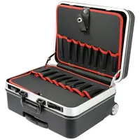 HMF 15602-02 Werkzeugtrolley leer, Werkzeugkoffer aus ABS-Kunststoff mit Rollen