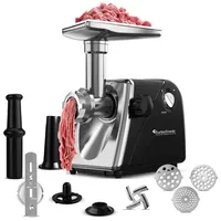 TurboTronic Elektrischer Fleischwolf Samurai – 2000W rostfreie Edelstahl Klingen