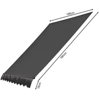 Quick Star Ersatzdach für Klemmmarkisen 200x130cm Grau Balkon Sonnensegel