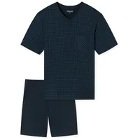 SCHIESSER Herren Schlafanzug kurz, V-Ausschnitt-Nightwear Set Pyjamaset, Nachtblau_182193, 58