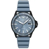 Emporio Armani Herren Analog Quarz Uhr mit Silikon Armband