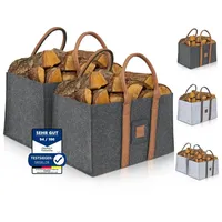 Oakage OAKAGE® Einkaufstaschen Faltbar [2er Set] Filztaschen Shopper Holzkorb
