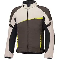Held Renegade 2, Textiljacke wasserdicht - Dunkelbraun/Beige/Neon-Gelb - M