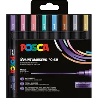 Posca PC-5M, 8 ass. Metallic Farver