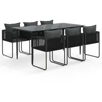VidaXL Garten-Essgruppe 7-tlg. Schwarz