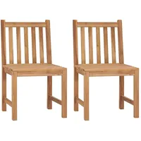 VidaXL Gartenstühle 2 Stk. mit Kissen Massivholz Teak