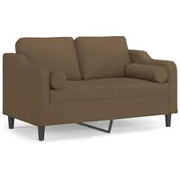 VidaXL 2-Sitzer-Sofa mit Zierkissen Braun 120 cm Stoff