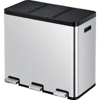 Eko | Abfallbehälter Essential Recycler Pedal Bin 3x20liter Edelstahl