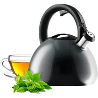 Kadax Teekessel, Edelstahl Flötenkessel, 3L Wasserkocher, Grau