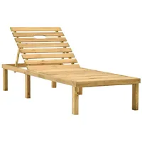 VidaXL Garten-Sonnenliege mit Tisch und Auflage Kiefer Imprägniert