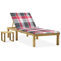 VidaXL Garten-Sonnenliege mit Tisch und Auflage Kiefer Imprägniert 200