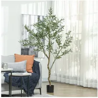 Homcom Künstlicher Olivenbaum groß 180 cm Kunstpflanze Künstliche Pflanzen