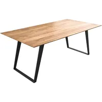 DeLife Esstisch Edge 200x100 Akazie Natur Metall Schräg Schweizer