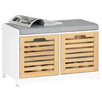SoBuy Schuhbank 71 x 43 x 35 cm weiß