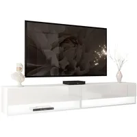 Lookway Hängeschrank, Weiß Hochglanz, Holzwerkstoff, 2 Fächer, 180x30x35 cm,