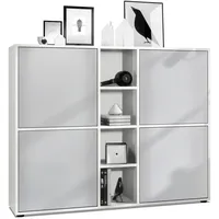 Vladon Highboard, Greige, Holzwerkstoff, 130.5x105.5x35.5 cm, Wohnzimmer, Kommoden &