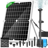 Feoxshal 20W Solar Teichpumpe 1300L/H | 4 Variable Fontänenmodelle