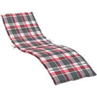 VidaXL Sonnenliegen-Auflage Rot Karomuster 200x70x3 cm Oxford-Gewebe
