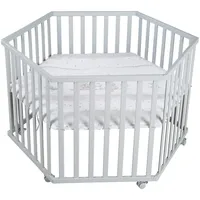 Roba Laufgitter, Taupe, Holzwerkstoff, Sechseckig, 118.5x72.5x103.5 cm, Babymöbel, Laufstall