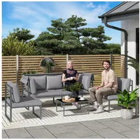 Outsunny Gartenmöbel Set wetterfest Stahl Sitzgruppe für 5 Personen