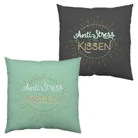 SHEEPWORLD Baumwollkissen mit Wendemotiv "Anti-Stress Kissen"