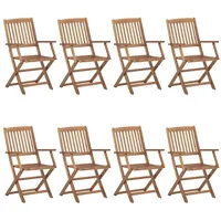 VidaXL Klappbare Gartenstühle 8 Stk. mit Kissen Massivholz Akazie