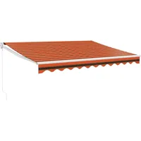 VidaXL Markise Einziehbar Orange und Braun 3,5x2,5 m Stoff