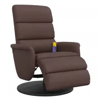 VidaXL Massagesessel, mit Fußteil, Braun Kunstleder