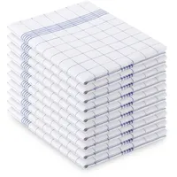 Vaily Geschirrtücher Blau-Kariert 10er Pack - 70 x 45