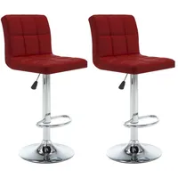 VidaXL Barhocker 2 Stk. Weinrot Kunstleder